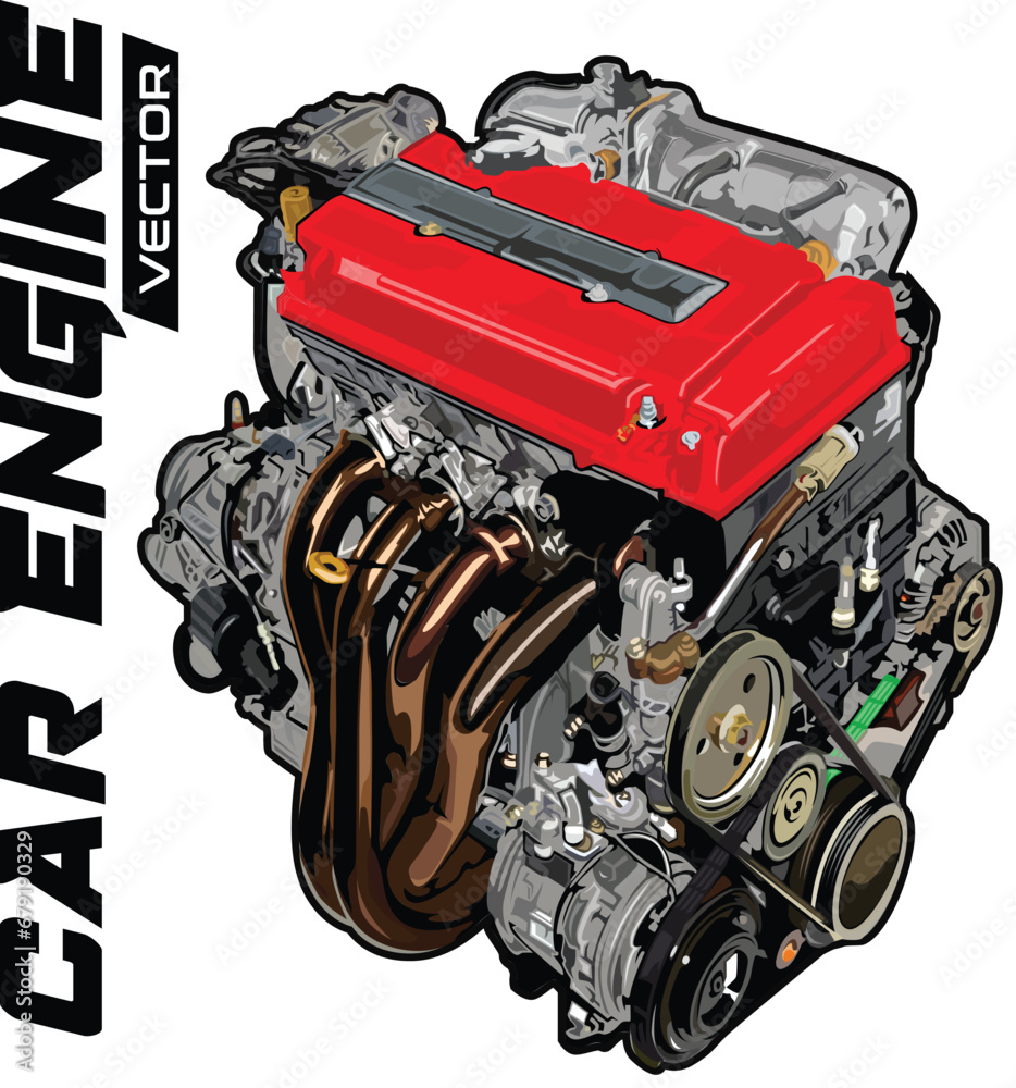 car engine vector illustration strokes sport racing design Stock Vector ...