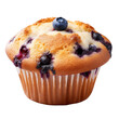 Blueberry muffin cupcake isolated on transparent background. Generative Ai