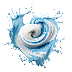 Wall Mural - Whirlpools blue and white cream isolated on white background