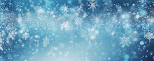 Winter background with snowflakes. New Year header for a website with Copy space.