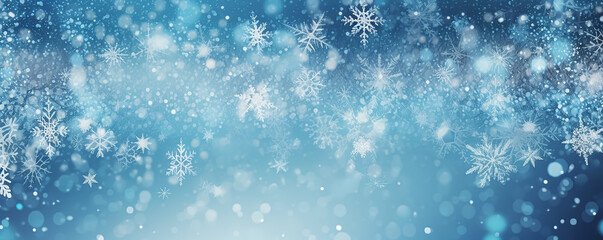 winter background with snowflakes. new year header for a website with copy space.