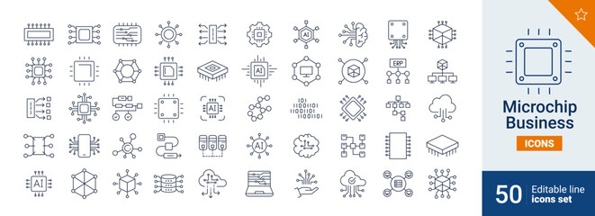 Aufkleber - Microship icons Pixel perfect. Setup ,computer ,system,...
