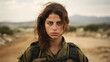 Resilient Israeli Female Soldier: Outdoor Portrait Post-Combat