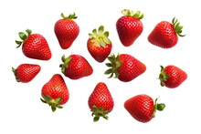 A Collection Of Strawberries Isolated On A Transparent Background, Generative Ai