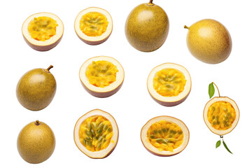 Wall Mural - a collection of passionfruit isolated on a transparent background, generative ai