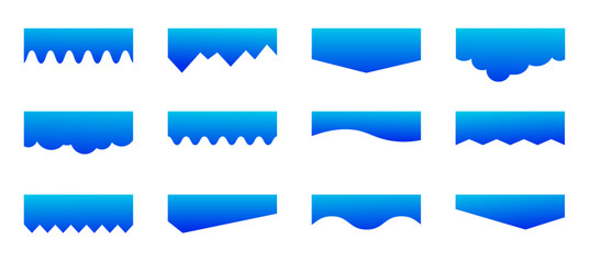 Wall Mural - Set of gradient separator headers, modern dividers shapes 