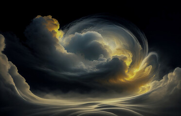 Wall Mural - abstraction is something that is not really an illusion, the sky is gold, a dark background