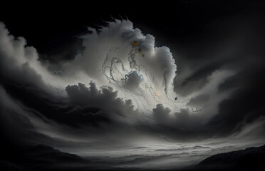 Wall Mural - abstraction is something that is not really an illusion, the sky is gold, a dark background