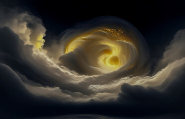 Wall Mural - abstraction is something that is not really an illusion, the sky is gold, a dark background