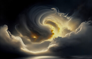 Wall Mural - abstraction is something that is not really an illusion, the sky is gold, a dark background