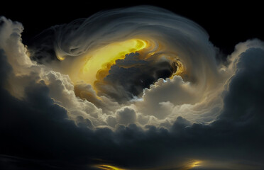 Wall Mural - abstraction is something that is not really an illusion, the sky is gold, a dark background