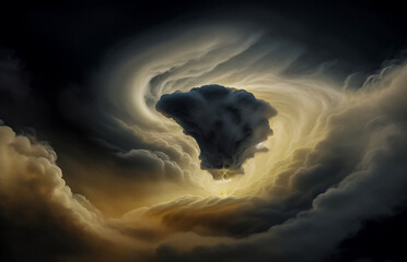Wall Mural - abstraction is something that is not really an illusion, the sky is gold, a dark background