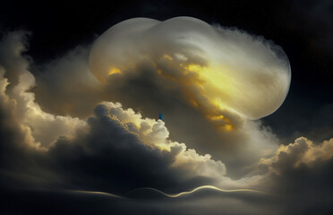 Wall Mural - abstraction is something that is not really an illusion, the sky is gold, a dark background
