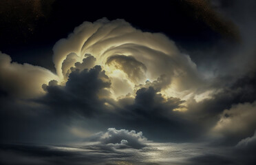 Wall Mural - abstraction is something that is not really an illusion, the sky is gold, a dark background