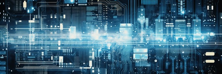 Aufkleber - Cybernetic circuit background