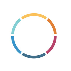 Circle pie chart. sections or steps Flat process cycle Progress 