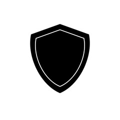 Wall Mural - black shield icon sign isolated on white transparent background security protect protected privacy power safety vector illustration