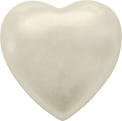 Canvas Print - White pearl heart shape jewelry isolated on white background