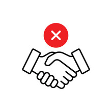 bad deal like thin line handshake icon. concept of not solidarity and cheating in teamwork and unprofessional behavior. stroke flat trend simple bad deal logotype graphic design isolated on white