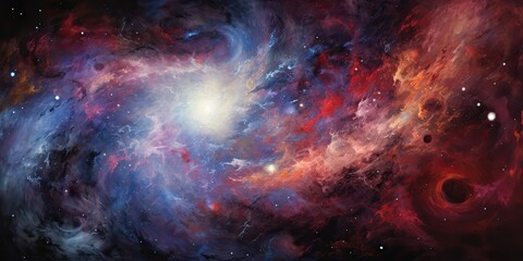 Wall Mural - Galaxy space cosmic decorative universe galaxy background in pink dark colors. Can be used for graphic or web design