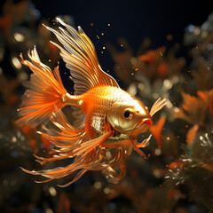 Ai Generated amazing yellow tang fish
