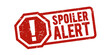 spoiler alert rubber red stamp vector illustration concept on white background. Movie or story warning of spoiler sign vector stamp