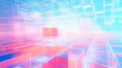 Poster - Virtual reality grid. Futuristic background
