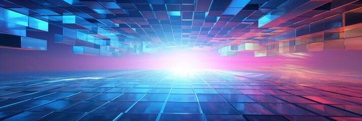 Poster - Virtual reality grid. Futuristic background