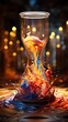 Sand of time in a glass vessel. The illusion of infinity. A riot of fire and colors.