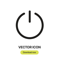 Aufkleber - Power Off icon vector. Linear-style sign for mobile concept and web design. Power Off symbol illustration. Pixel vector graphics - Vector.