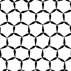 Sticker - A bold black and white seamless pattern featuring a honeycomb motif in a mesh-like design on white background