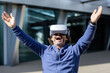 © Instacraft.Studio - Man use Virtual Reality (VR) devices with amazed and happy expressions