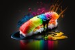 Nigiri sushi  Grafika kolorowa surrealistyczna obraz Generative AI
