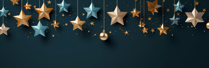 Wall Mural - blue background with white and gold stars png, download, in the style of dark beige and dark aquamarine, luminous spheres, dark red and dark green, festive atmosphere, dark gray and light amber