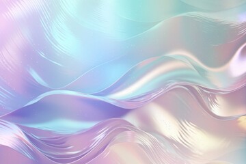 Wall Mural - Silver iridescent, pastel background, holographic foil texture, vector illustration. Generative AI