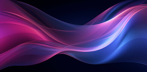 Wall Mural - the purple and blue wavy wave pattern, in the style of futuristic glamour, dark pink, smokey background, realistic usage of light and color, vibrant colorscape, fine and detailed, glass as material