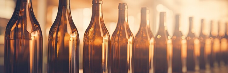 a view of a row of wine bottles Generative AI