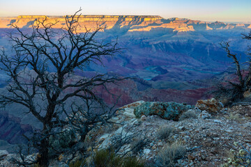  Scenic view of sunrise in Grand Canyon national park, Arizona, USA