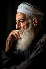 Wall Mural - very thoughtful senior muslim man