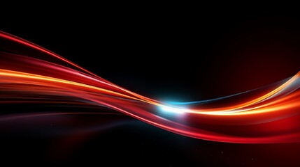 Poster - light trail wave, fire path trace line, car lights, optic fiber and incandescence curve twirl. lumin