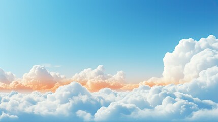 Aufkleber - Background cloud summer. Orange Blue Background.