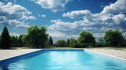 Poster - Empty swimming pool in summer.