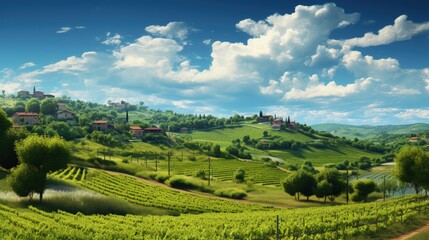 Aufkleber - Countryside landscape. Italy. Beautiful typical countryside summer landscape.