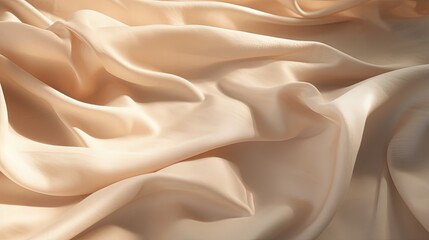 Poster - Draped beige linen fabric texture background with natural sunlight shadows. Neutral lifestyle bohemian backdrop