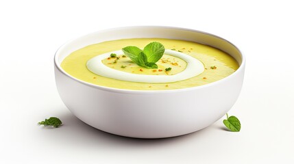 Poster - bowl ov vegetable cream soup isolated on white background