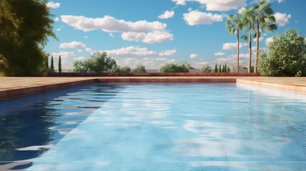 Poster - Empty swimming pool in summer.