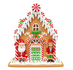 Wall Mural - Gingerbread house christmas in 3d render illustration