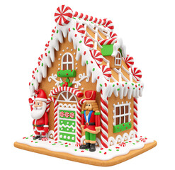 Wall Mural - Gingerbread house christmas in 3d render illustration