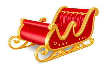 Wall Mural - Christmas sleigh in 3d render illustration