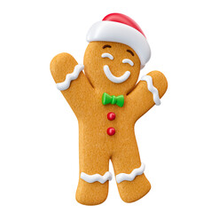 Wall Mural - gingerbread cookie for christmas in 3d render illustration